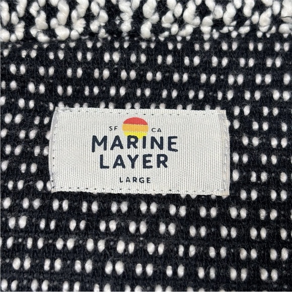 Marine Layer Cardigan Sweater Women’s Large White & Black Long Sleeve Pockets - Picture 5 of 9